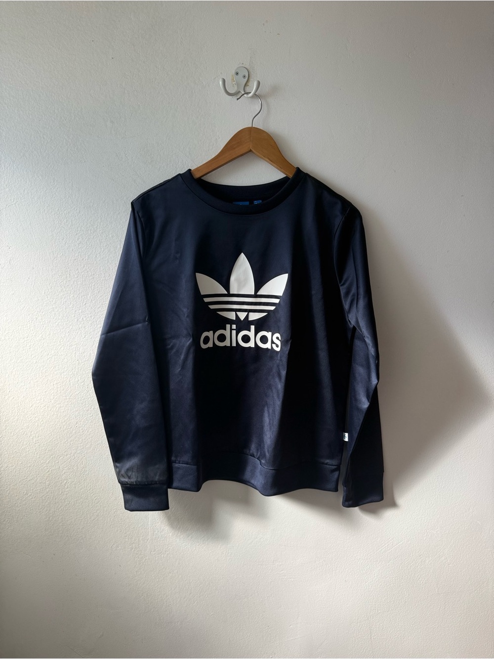 Adidas Originals Trefoil Satin Navy Pullover crewneck